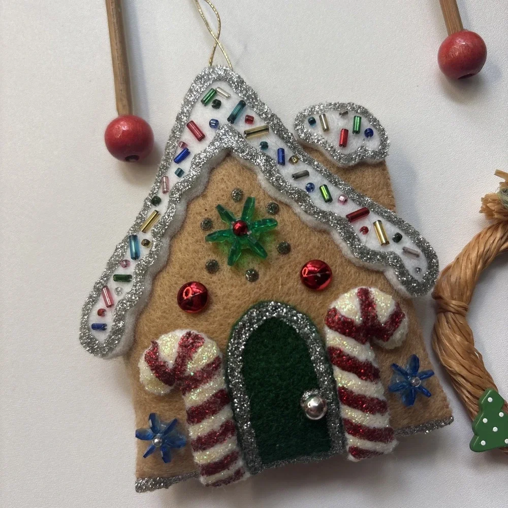 7 Vintage Ornaments Christmas Holiday Cute